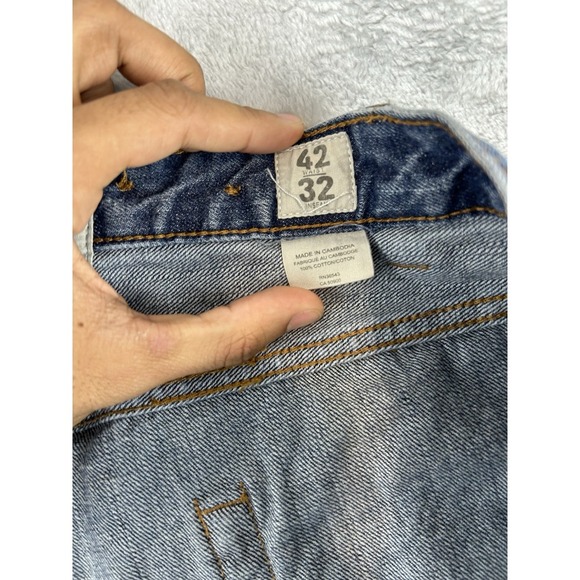 Timberland Jeans Mens 42x32 Blue Straight‎ Relaxed Dark Baggy Skater Y2K - Picture 2 of 8